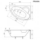 Besco Ada wanna asymetryczna 160x100 cm biała