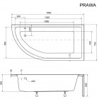 Besco Praktika wanna asymetryczna 150x70 cm biała