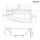 Besco Luna wanna asymetryczna 150x80 cm biała