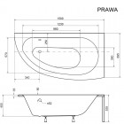 Besco Milena Premium wanna asymetryczna 150x70 cm biała