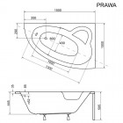 Besco Natalia wanna asymetryczna 150x100 cm biała