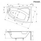 Besco Rima wanna asymetryczna 140x90 cm biała