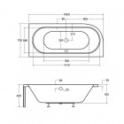 Besco Avita wanna asymetryczna 160x75 cm prawa biała