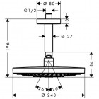 Hansgrohe Raindance Select S 240 2jet z przyłączem sufitowym 100 mm