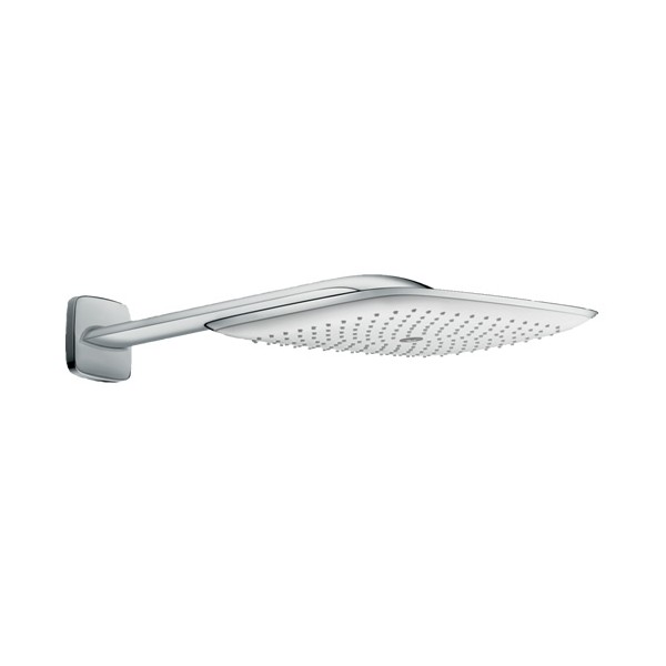 Hansgrohe Pura Vida deszczownica prostokątna 39x26 cm z ramieniem ściennym chrom/biały 27437400