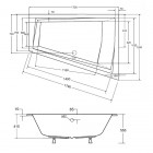 Besco Intima Duo Slim wanna asymetryczna 170x125 cm lewa biała
