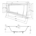 Besco Intima Duo Slim wanna asymetryczna 170x125 cm lewa biała