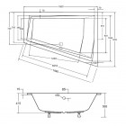 Besco Intima Duo Slim wanna asymetryczna 180x125 cm lewa biała