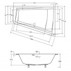 Besco Intima Duo Slim wanna asymetryczna 170x125 cm prawa biała