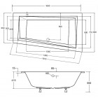 Besco Intima Slim wanna asymetryczna 150x85 cm lewa biała