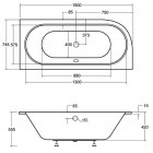 Besco Avita Slim wanna asymetryczna 150x75 cm prawa biała