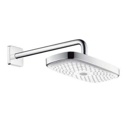 Hansgrohe Raindance Select E deszczownica prostokątna 30x16 cm z ramieniem ściennym chrom/biały 27385400