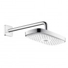 Hansgrohe Raindance Select E deszczownica prostokątna 30x16 cm z ramieniem ściennym chrom/biały 27385400
