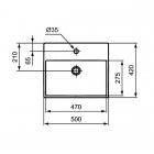 Ideal Standard Strada umywalka nablatowa 50x42 cm z otworem na baterię K081601