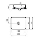 Ideal Standard Strada II umywalka 50x40 cm z otworem na baterię bez przelewu T296701