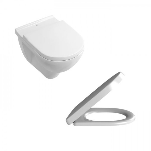 Villeroy&Boch O.Novo Combi Pack miska wisząca bezrantowa z deską 5660HR01