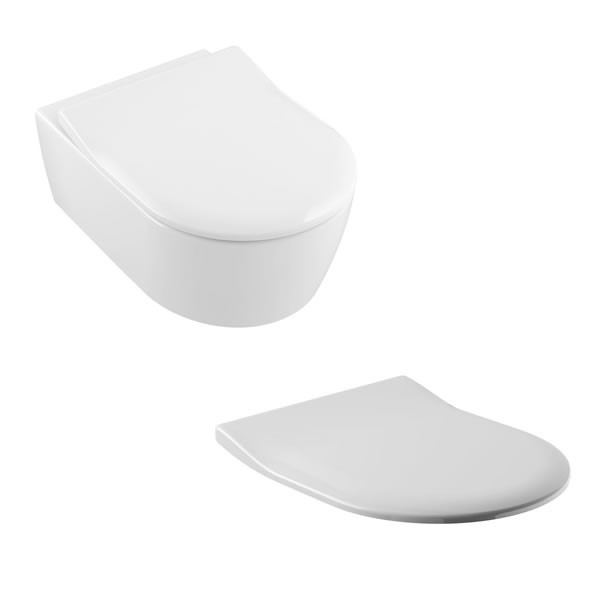 Villeroy&Boch Avento Combi Pack miska wisząca bezrantowa z deską Slim 5656RS01