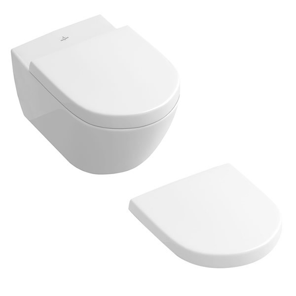 Villeroy&Boch Subway 2.0 miska wisząca z powłoką bezrantowa z deską 5614R0R1+9M68S101
