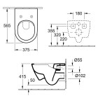 Villeroy&Boch Subway 2.0 miska wisząca z powłoką bezrantowa z deską 5614R0R1+9M68S101