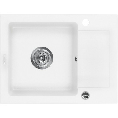 Deante Zorba Zlewozmywak 1-komorowy z krótkim ociekaczem - alabaster