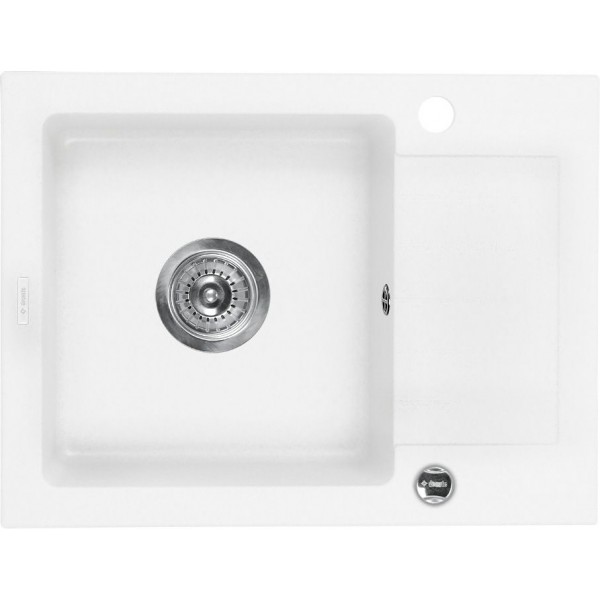 Deante Zorba Zlewozmywak 1-komorowy z krótkim ociekaczem - alabaster