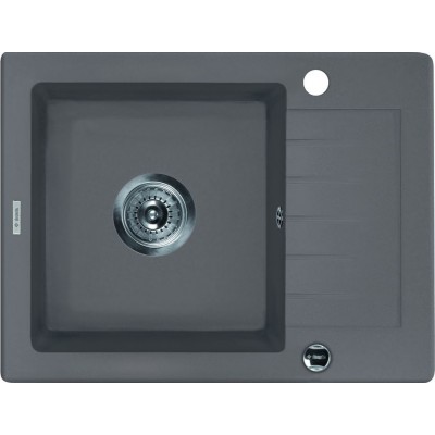 Deante Zorba Zlewozmywak 1-komorowy z krótkim ociekaczem - szary metalik