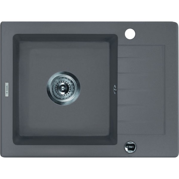 Deante Zorba Zlewozmywak 1-komorowy z krótkim ociekaczem - szary metalik