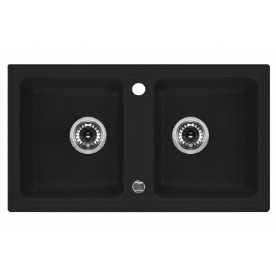 Deante Zorba Zlewozmywak 2-komorowy bez ociekacza - grafitowy