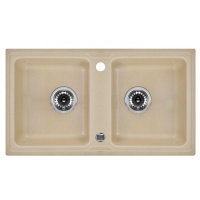 Deante Zorba Zlewozmywak 2-komorowy bez ociekacza - piaskowy