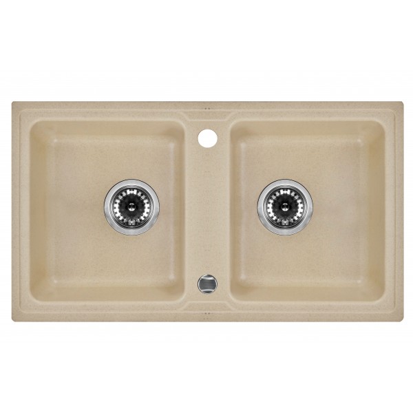 Deante Zorba Zlewozmywak 2-komorowy bez ociekacza - piaskowy