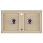 Deante Zorba Zlewozmywak 2-komorowy bez ociekacza - piaskowy