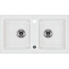 Deante Zorba Zlewozmywak 2-komorowy bez ociekacza - alabaster