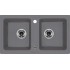 Deante Zorba Zlewozmywak 2-komorowy bez ociekacza - szary metalik