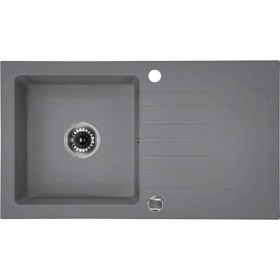 Deante Zorba Zlewozmywak 1-komorowy z ociekaczem - szary metalik