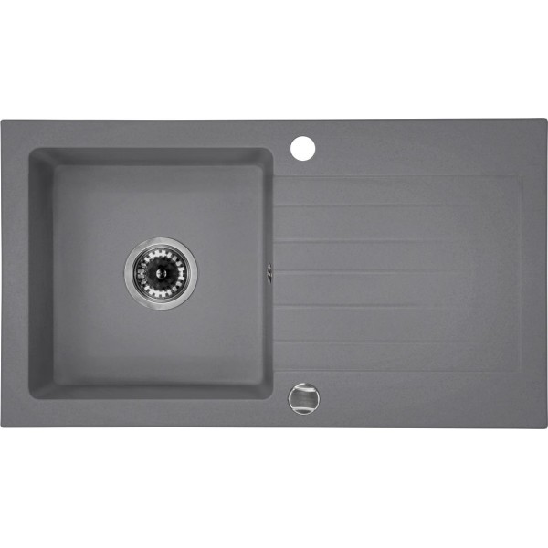 Deante Zorba Zlewozmywak 1-komorowy z ociekaczem - szary metalik