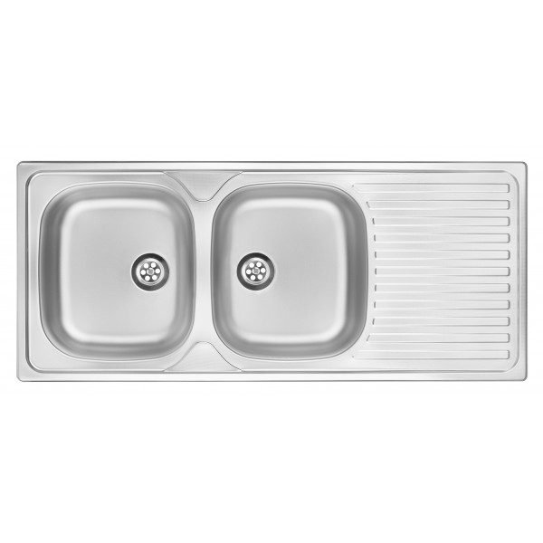 Deante Techno Zlewozmywak 2-komorowy z ociekaczem - satyna