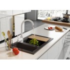 Deante Milin Bateria zlewozmywakowa stojąca biała z wylewką U