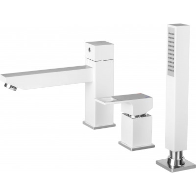 Deante Anemon bateria wannowa 3-otworowa chrom/biały BCZ W130