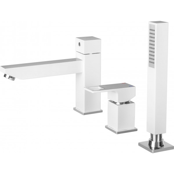 Deante Anemon bateria wannowa 3-otworowa chrom/biały BCZ W130