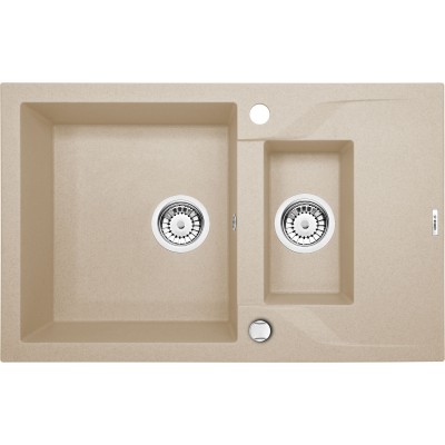 Deante Andante Zlewozmywak 1,5-komorowy z krótkim ociekaczem - piaskowy