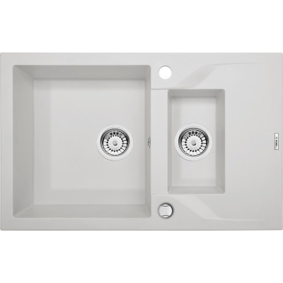 Deante Andante Zlewozmywak 1,5-komorowy z krótkim ociekaczem - alabaster