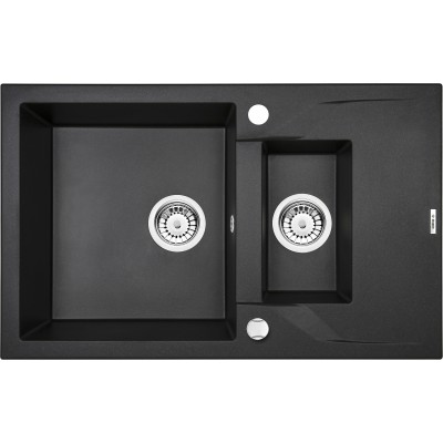 Deante Andante Zlewozmywak 1,5-komorowy z krótkim ociekaczem - grafitowy metalik