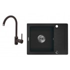 Deante Zorba Zlewozmywak 1-komorowy z krótkim ociekaczem + bateria stojąca