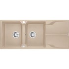 Deante Andante Zlewozmywak granitowy 2-komorowy z ociekaczem - piaskowy