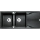 Deante Andante Zlewozmywak granitowy 2-komorowy z ociekaczem - grafitowy
