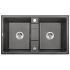 Deante Eridan Zlewozmywak 2-komorowy bez ociekacza - antracyt