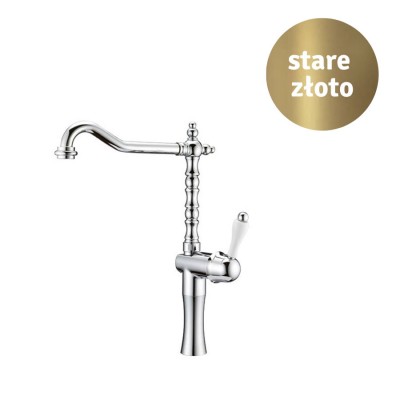 Giulini Giovanni Praga bateria umywalkowa retro wysoka - mieszacz stare złoto 7527AHB