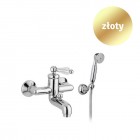 Giulini Giovanni Hermitage bateria wannowa kompletna złota - uchwyt przezroczysty Swarovski 4401/SZŁ