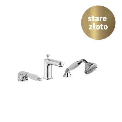 Clasic bateria wannowa 3-otworowa stare złoto CL03000/B