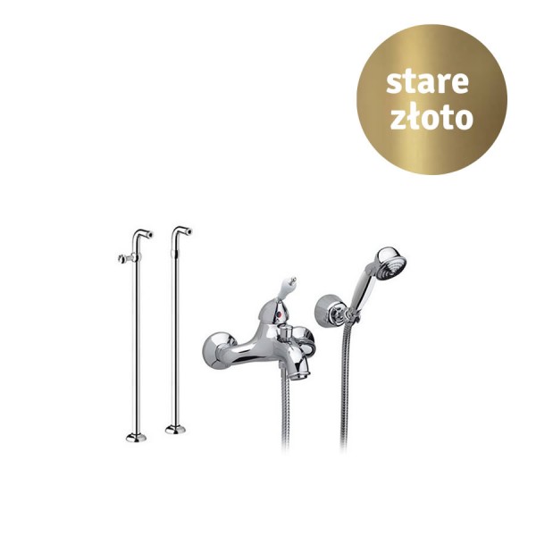 Demm Retro Vara bateria wannowa + nogi retro stare złoto 3800/1054BR